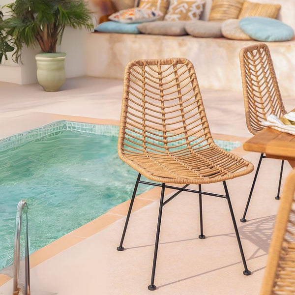 chaise de salle a manger en rotin naturel-DECODARY©