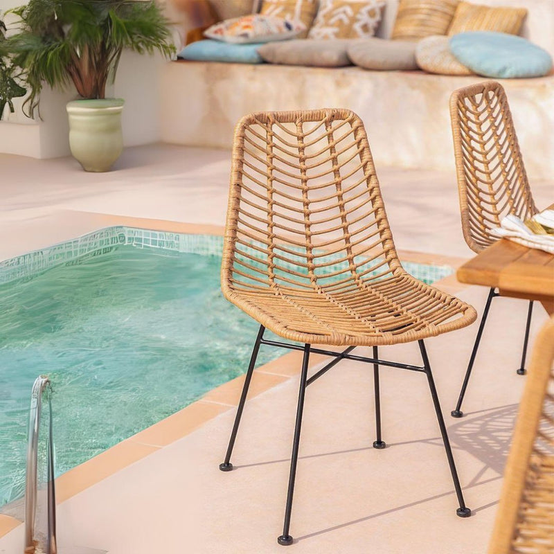 chaise de salle a manger en rotin naturel-DECODARY©