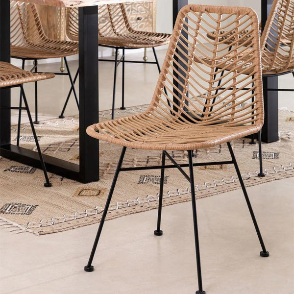 chaise de salle a manger en rotin naturel-DECODARY©