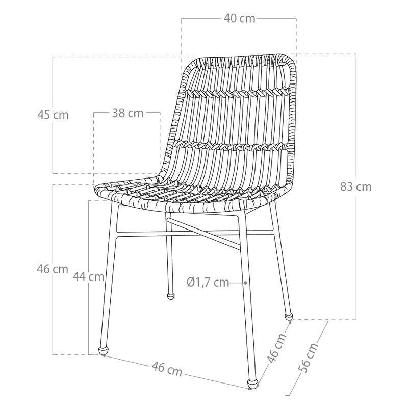 chaise de salle a manger en rotin naturel-DECODARY©