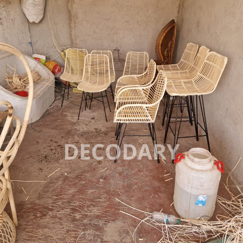 chaise de salle a manger en rotin naturel-DECODARY©